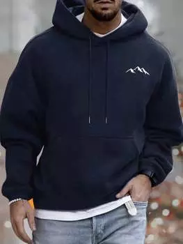 Мужская толстовка с капюшоном с длинным рукавом и принтом в стиле минимализма, повседневная одежда на каждый день S