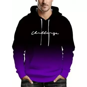 Мужская толстовка с капюшоном с градиентным цветным принтом, толстовки с капюшоном Harajuku, свитер, повседневная одежда Y2k, уличная одежда, верхняя мужская одежда S