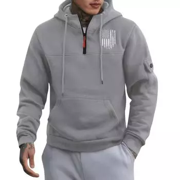 Мужская толстовка с капюшоном с принтом, кардиган на молнии с карманом на рукаве, мужская спортивная повседневная толстовка большого размера XXXL