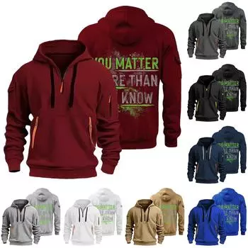 Мужская толстовка с капюшоном с принтом, кардиган на молнии с карманом на рукаве, мужская спортивная повседневная толстовка большого размера L чёрный