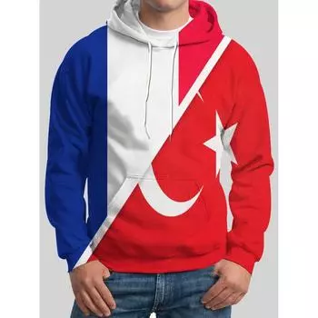 Мужская толстовка с капюшоном с принтом в виде головы оленя, напечатанная на 3D-принтере, модная спортивная одежда, осенне-зимние свитера с длинными рукавами S