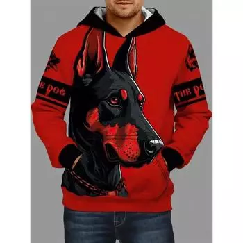 Мужская толстовка с капюшоном с принтом животных из мультфильмов, осенний свитер с длинными рукавами и рисунком собаки, толстовка с капюшоном, винтажная мужская свободная одежда S