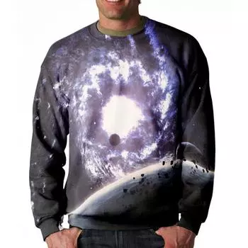 Мужская толстовка с капюшоном Starry Sky Graphic Pattern 3D Printed Top Long Sleeve Oversize Celebrity Neck Pullover Hip Hop Street Men s Clothing S