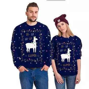 Мужская толстовка с капюшоном Ugly Christmas Sweatshirt 3D Funny Print Новогодний рождественский свитер для пар, пуловер, праздничные топы для вечеринок S