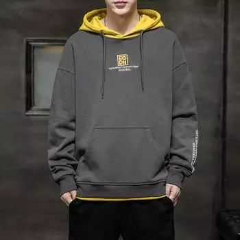 Мужская толстовка с капюшоном в корейском стиле 2022 года: Осенний свободный крой в Гонконге XL