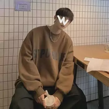 Мужская толстовка с капюшоном в стиле американского ретро с английским принтом больших размеров — свободный крой, подходит для весны и осени. L темно-серого