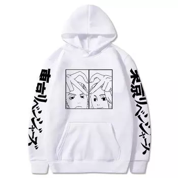 Мужская толстовка с капюшоном в стиле аниме Сано Манджиро Майки, Токио Мстители, женская толстовка 2023 Draken Harajuku, повседневные толстовки с капюшоном, модный забавный женский пуловер S чёрный