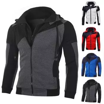 Мужская толстовка с капюшоном в стиле ретро с длинным рукавом, топы, куртка, верхняя одежда L чёрный