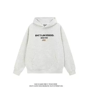 Мужская толстовка с капюшоном весной и осенью, свободная и модная универсальная куртка с буквенным принтом, мужская толстовка с длинными рукавами, повседневный топ M чёрный