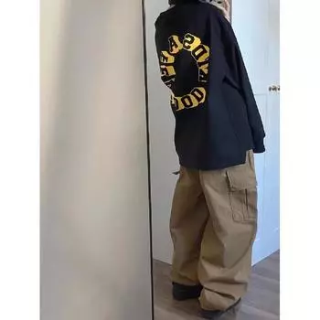 Мужская толстовка с капюшоном весной и осенью, свободная и модная универсальная куртка с буквенным принтом, мужская толстовка с длинными рукавами, повседневный топ M чёрный