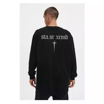 Мужская толстовка с капюшоном весной и осенью, свободная и модная универсальная куртка с буквенным принтом, мужская толстовка с длинными рукавами, повседневный топ M чёрный