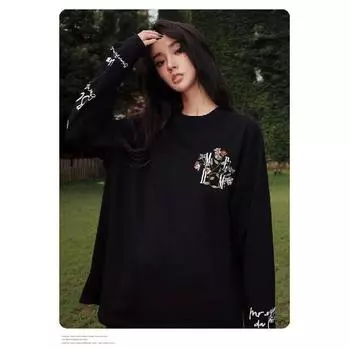 Мужская толстовка с капюшоном весной и осенью, свободная и модная универсальная куртка с буквенным принтом, мужская толстовка с длинными рукавами, повседневный топ M чёрный