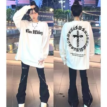 Мужская толстовка с капюшоном весной и осенью, свободная и модная универсальная куртка с буквенным принтом, мужская толстовка с длинными рукавами, повседневный топ M чёрный