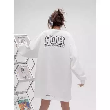 Мужская толстовка с капюшоном весной и осенью, свободная и модная универсальная куртка с буквенным принтом, мужская толстовка с длинными рукавами, повседневный топ M чёрный