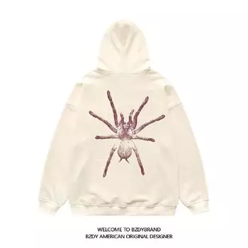 Мужская толстовка с капюшоном весной и осенью, свободная и модная универсальная куртка с буквенным принтом, мужская толстовка с длинными рукавами, повседневный топ M чёрный