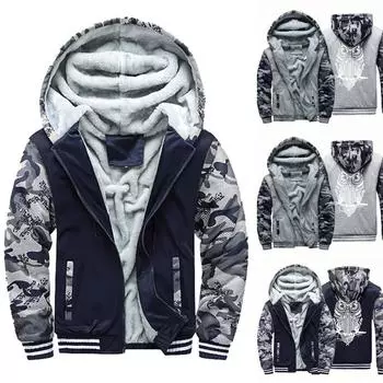 Мужская толстовка с капюшоном, зимний теплый флисовый свитер на молнии, куртка, верхняя одежда, пальто, топы, блузки XXXL