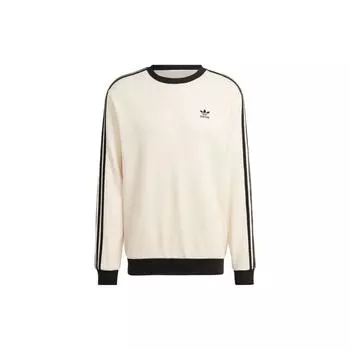 Мужская толстовка с круглым вырезом Adidas Originals Trefoil Retro с тремя полосками, белые топы HA9309 L