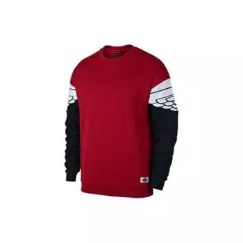 Мужская толстовка с круглым вырезом Air Jordan с цветными блоками, красные AO0427-687 XXL