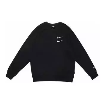 Мужская толстовка с круглым вырезом и вышивкой Nike Swoosh, черная CJ4872-010 M