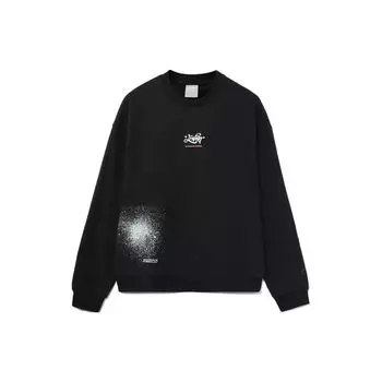 Мужская толстовка с круглым вырезом Li Ning Ink Splash Print Loose, черная AWDR447-1 S