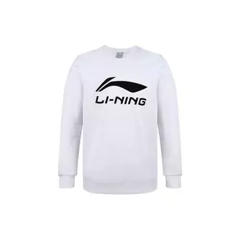 Мужская толстовка с круглым вырезом Li Ning Badminton Series Letter Logo, стандартная, белая AWDR817-1 L