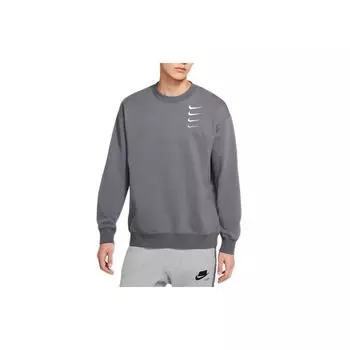 Мужская толстовка с круглым вырезом Nike French Terry Swoosh с градиентом, весенний сезон, железно-серая DB9408-022 XL