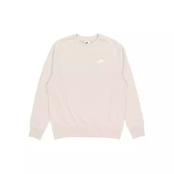 Мужская толстовка с круглым вырезом Nike Sportswear Club French Terry с вышитым логотипом молочно-белого цвета BV2667-236 M