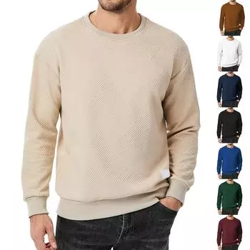 Мужская толстовка с круглым вырезом, повседневная, с длинным рукавом, с геометрическим узором, модная рубашка-пуловер XXL красный