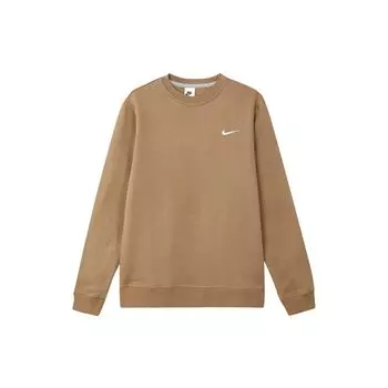 Мужская толстовка с круглым вырезом с вышитым логотипом Nike, светло-коричневая 916609-258 S