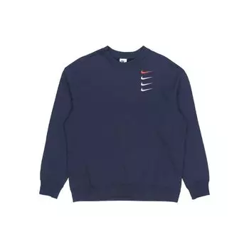Мужская толстовка с круглым вырезом с вышивкой Nike French Terry Swoosh, темно-синяя DB9408-451 XL