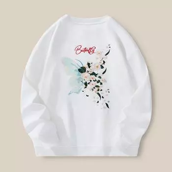 Мужская толстовка с круглым вырезом, свободная, большого размера, модная, с принтом, универсальная, с длинными рукавами, топ, тренд для пары M