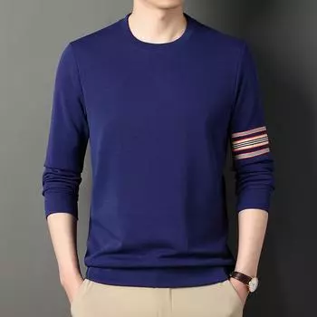 Мужская толстовка с круглым вырезом, весна и осень, новая модная модная мужская футболка для молодежи и людей среднего возраста, тонкий внешний топ M