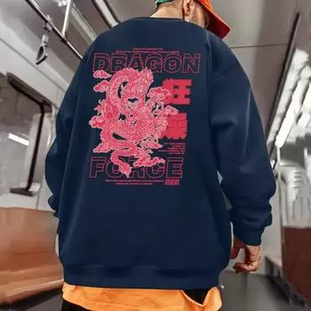 Мужская толстовка с принтом 3D-дракона, осенняя футболка с длинными рукавами для мужчин, толстовки, пуловеры, модная мужская одежда, большие толстовки S