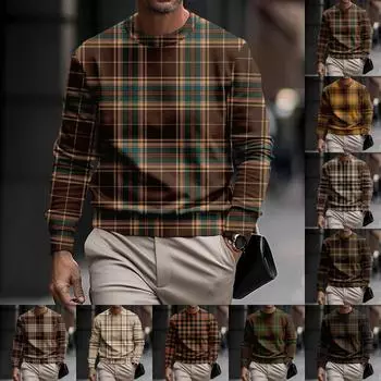 Мужская толстовка с принтом на открытом воздухе, свободная с длинными рукавами и этническим принтом L