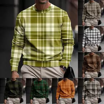 Мужская толстовка с принтом на открытом воздухе, свободная с длинными рукавами и этническим принтом L