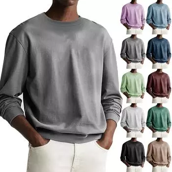 Мужская толстовка с принтом на открытом воздухе, свободная с длинными рукавами и этническим принтом L чёрный