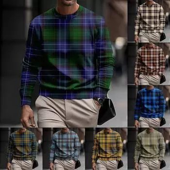 Мужская толстовка с принтом на открытом воздухе, свободная с длинными рукавами и этническим принтом L синий