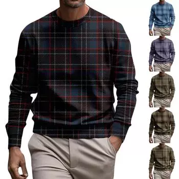 Мужская толстовка с принтом на открытом воздухе, свободная с длинными рукавами и этническим принтом L