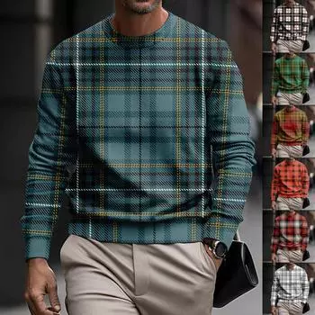 Мужская толстовка с принтом на открытом воздухе, свободная с длинными рукавами и этническим принтом L синий