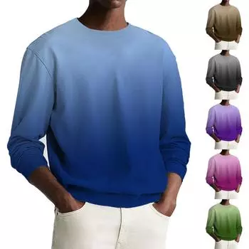 Мужская толстовка с принтом на открытом воздухе, свободная с длинными рукавами и этническим принтом L хаки