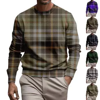 Мужская толстовка с принтом на открытом воздухе, свободная с длинными рукавами и этническим принтом L коричневый