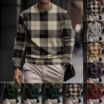 Мужская толстовка с принтом на открытом воздухе, свободная с длинными рукавами и этническим принтом L