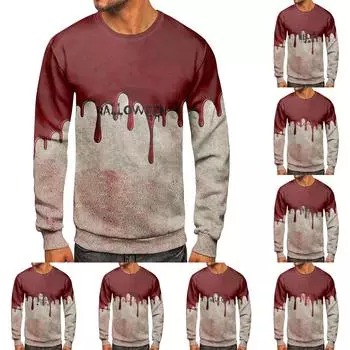 Мужская толстовка с принтом на открытом воздухе, свободная с длинными рукавами и этническим принтом XXL