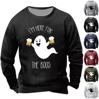 Мужская толстовка с принтом на открытом воздухе, свободная с длинными рукавами и этническим принтом L чёрный