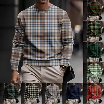 Мужская толстовка с принтом на открытом воздухе, свободная с длинными рукавами и этническим принтом L