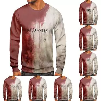 Мужская толстовка с принтом на открытом воздухе, свободная с длинными рукавами и этническим принтом L