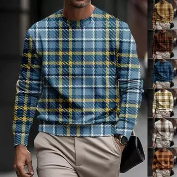 Мужская толстовка с принтом на открытом воздухе, свободная с длинными рукавами и этническим принтом L синий