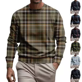 Мужская толстовка с принтом на открытом воздухе, свободная с длинными рукавами и этническим принтом M