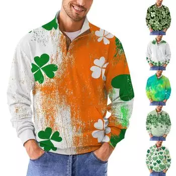 Мужская толстовка с воротником-стойкой на открытом воздухе, повседневные свитера, топы L циан