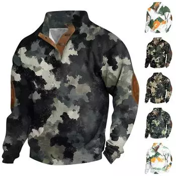 Мужская толстовка с воротником-стойкой на открытом воздухе, повседневные свитера, топы XXL